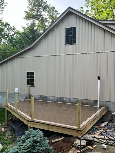 deck near pool in progress